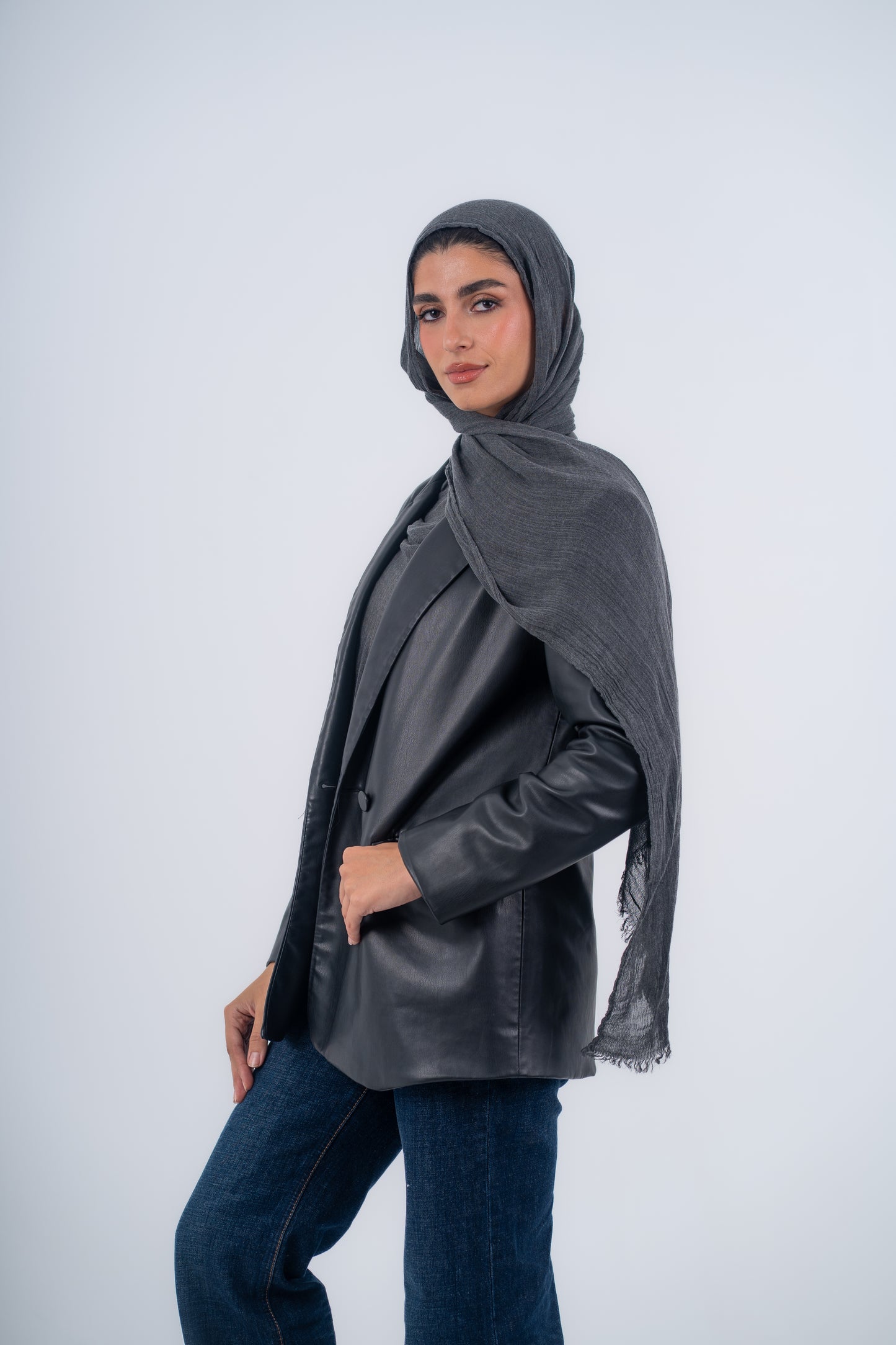 Linen Scarf - Dark Grey