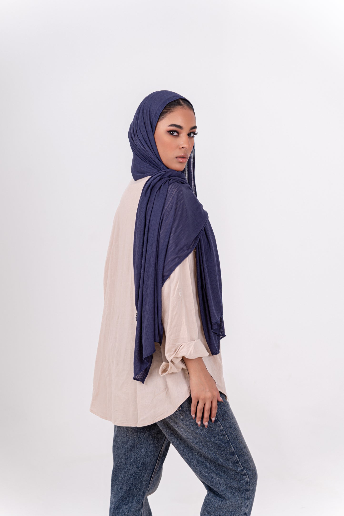 Striped Cotton Lycra - Blue