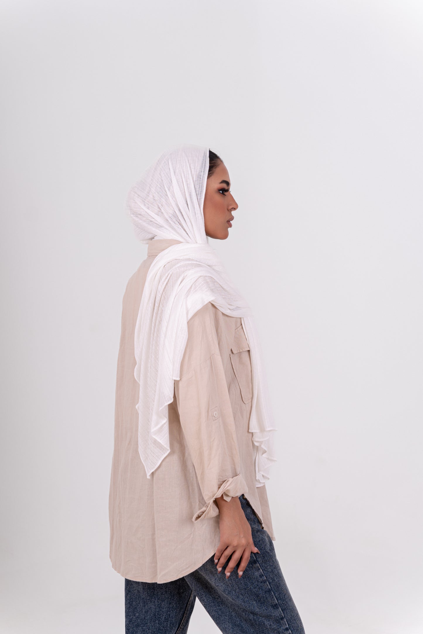 Striped Cotton Lycra - Off White