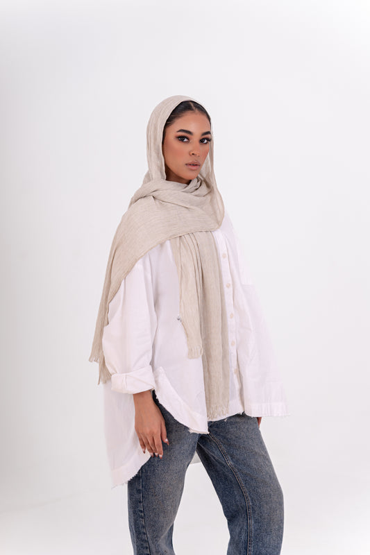 Linen Scarf - Beige