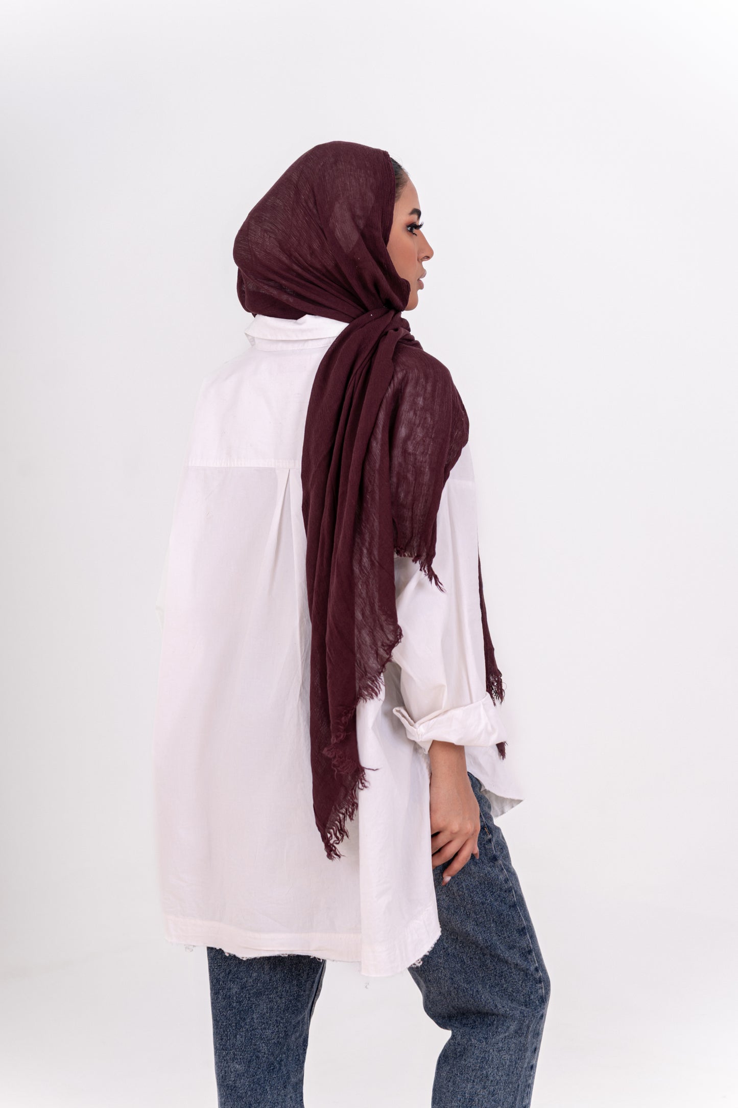 Linen scarf - Burgundy