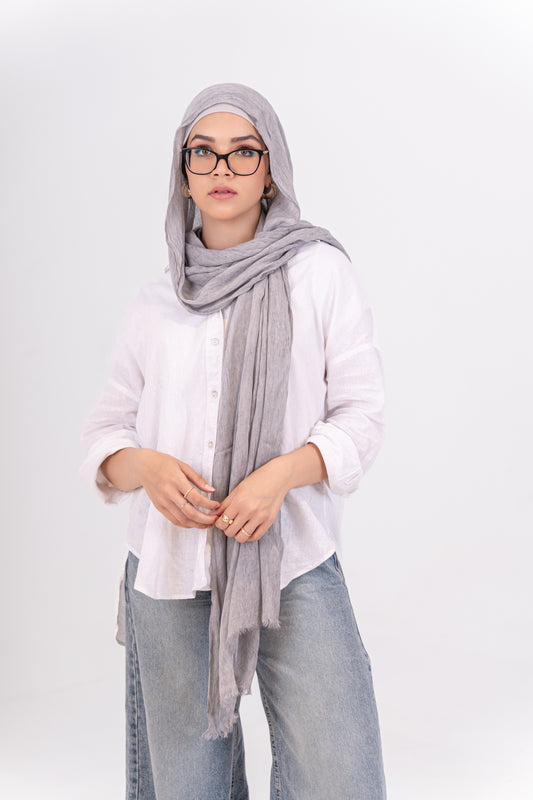 Linen scarf - Light Grey