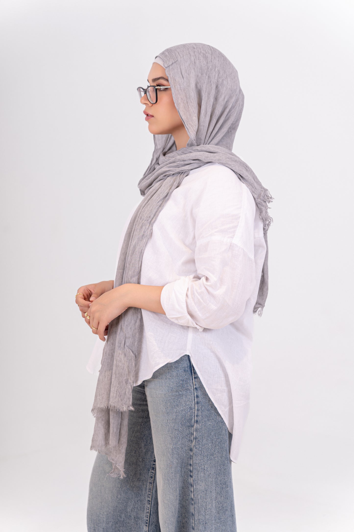 Linen scarf - Light Grey