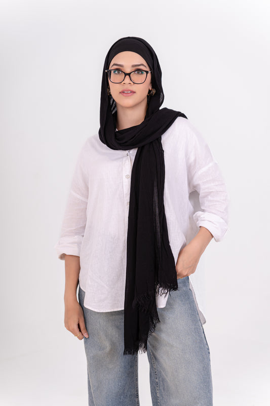 Linen Scarf - Black
