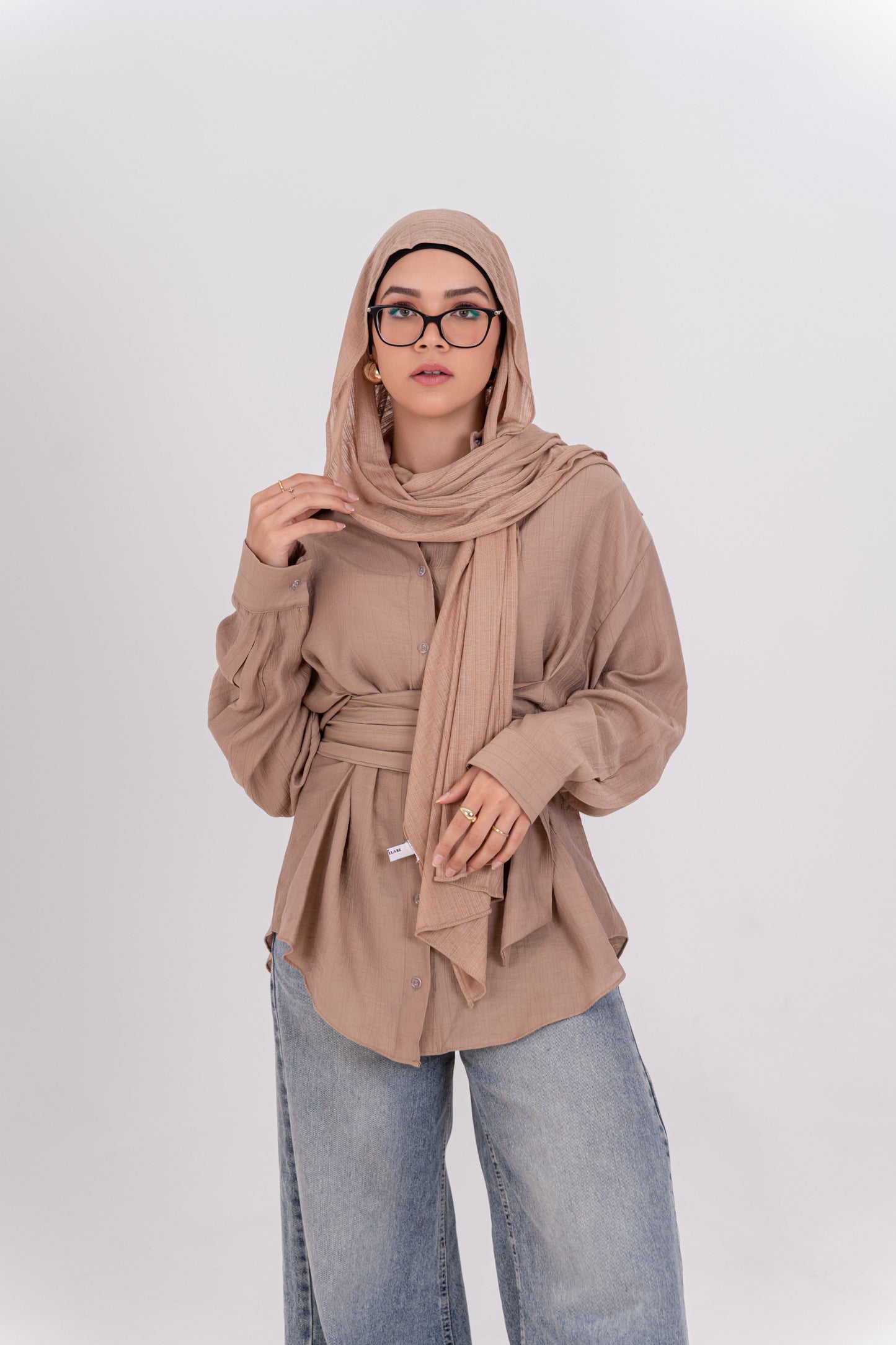 Striped Cotton Lycra - Cafe