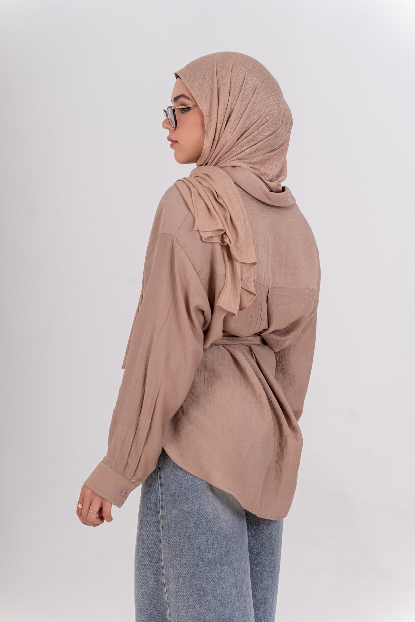 Striped Cotton Lycra - Cafe