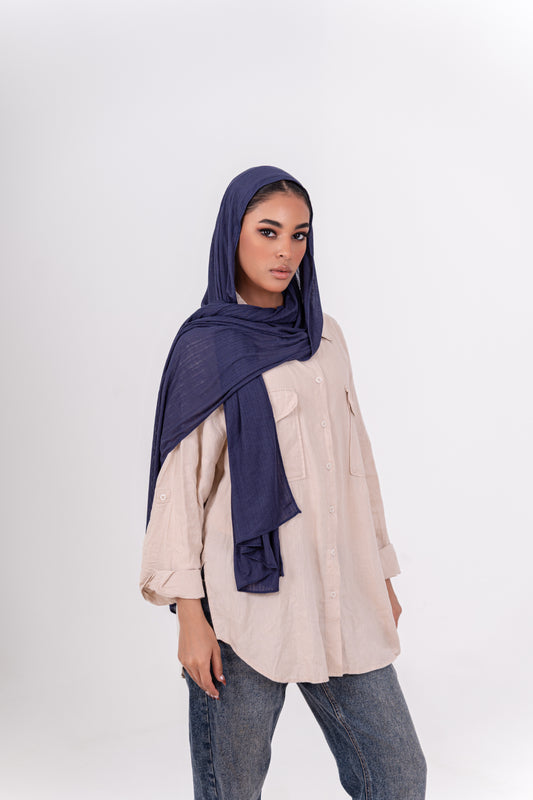 Striped Cotton Lycra - Blue