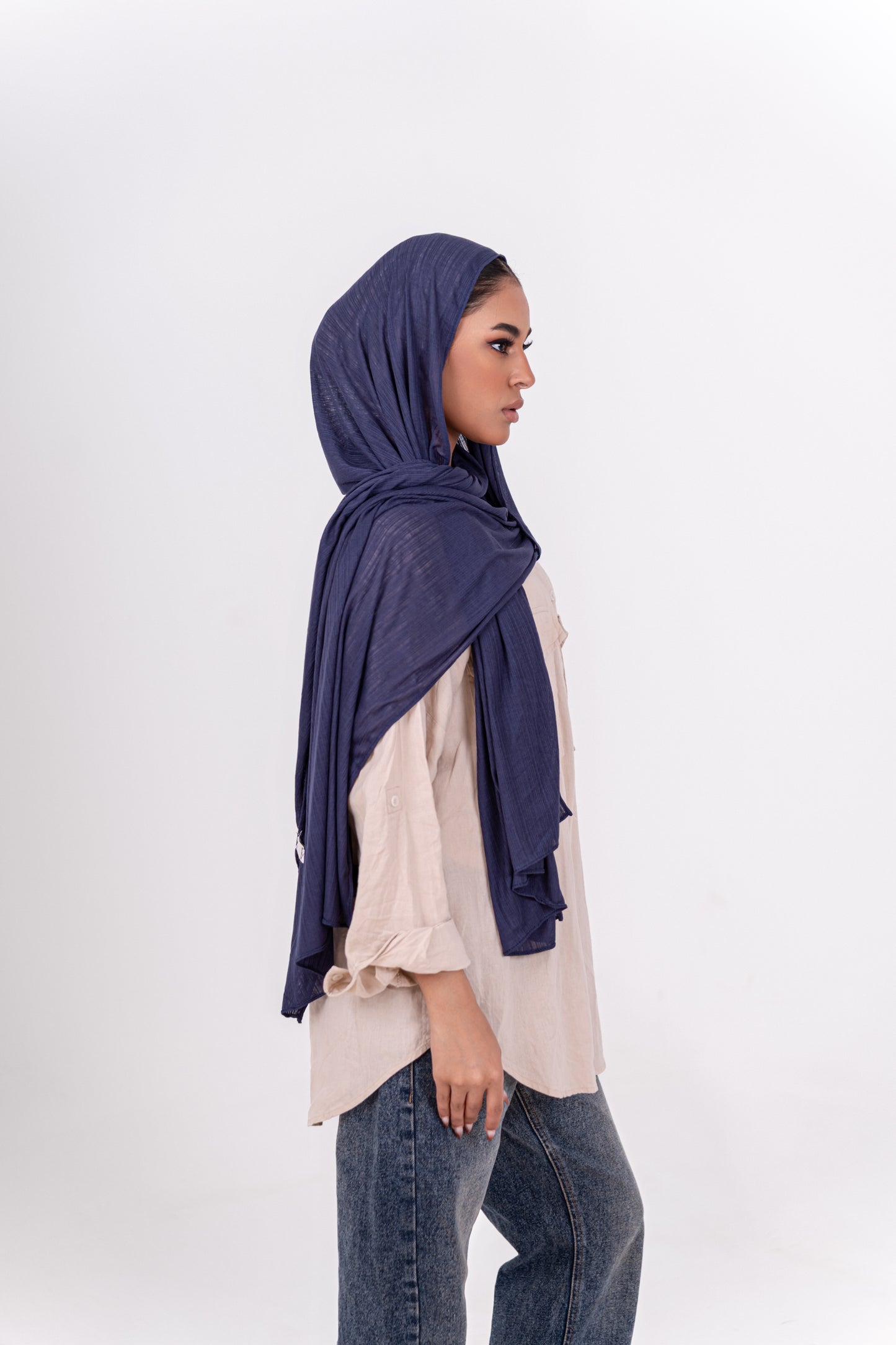 Striped Cotton Lycra - Blue