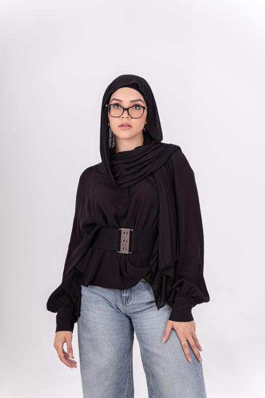 Striped Cotton Lycra - Black