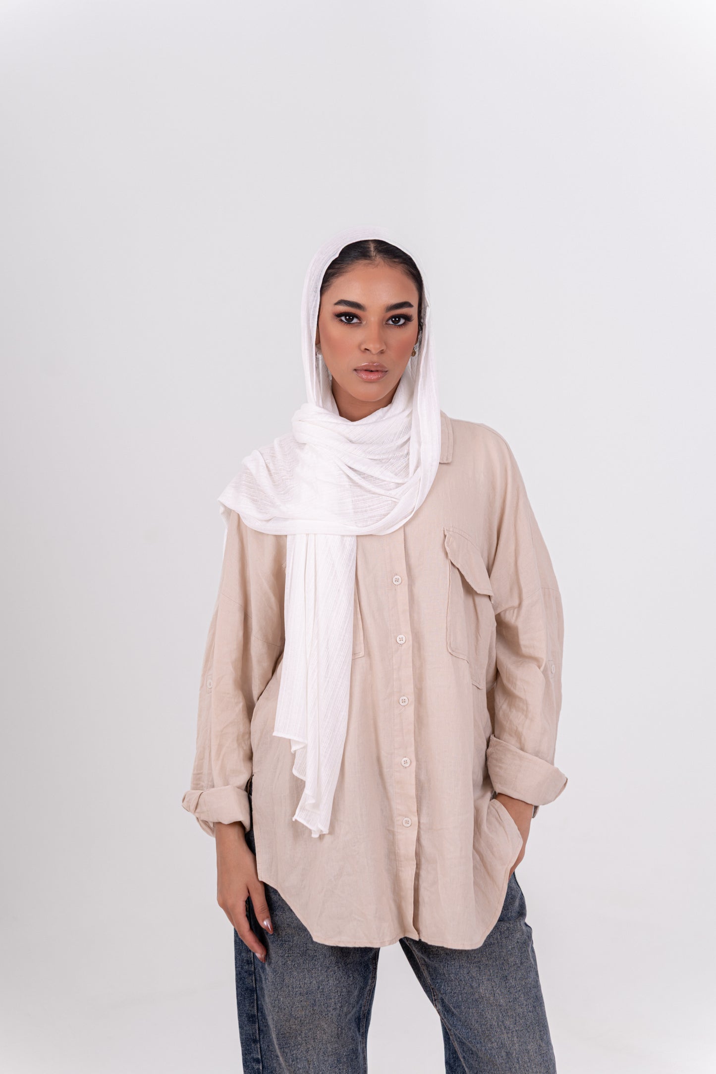 Striped Cotton Lycra - Off White