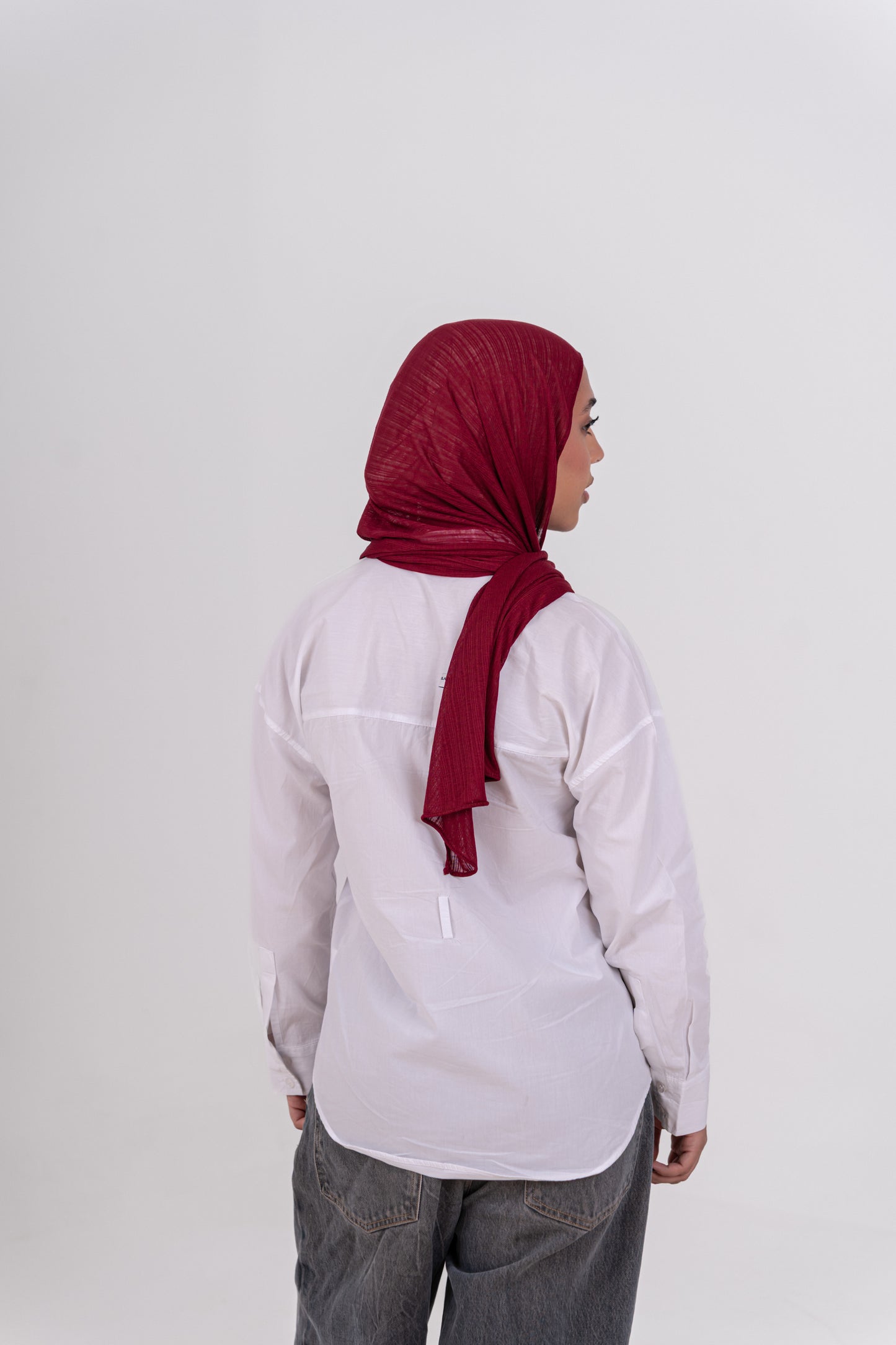 Striped Cotton Lycra - Dark Red